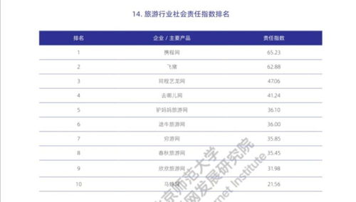 互聯(lián)網(wǎng)旅游企業(yè)履責(zé)表現(xiàn)如何 北師大這份報告排出名次